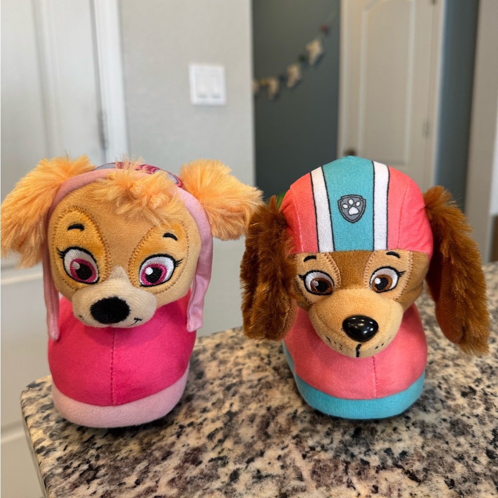 Paw Patrol Skye & liberty Plush Slippers - Pink and Blue